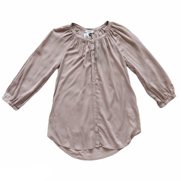 NWT Aritzia Babaton Darby Gathered Tunic Blouse in Cairo Dusty Pink XXS - Picture 6 of 9